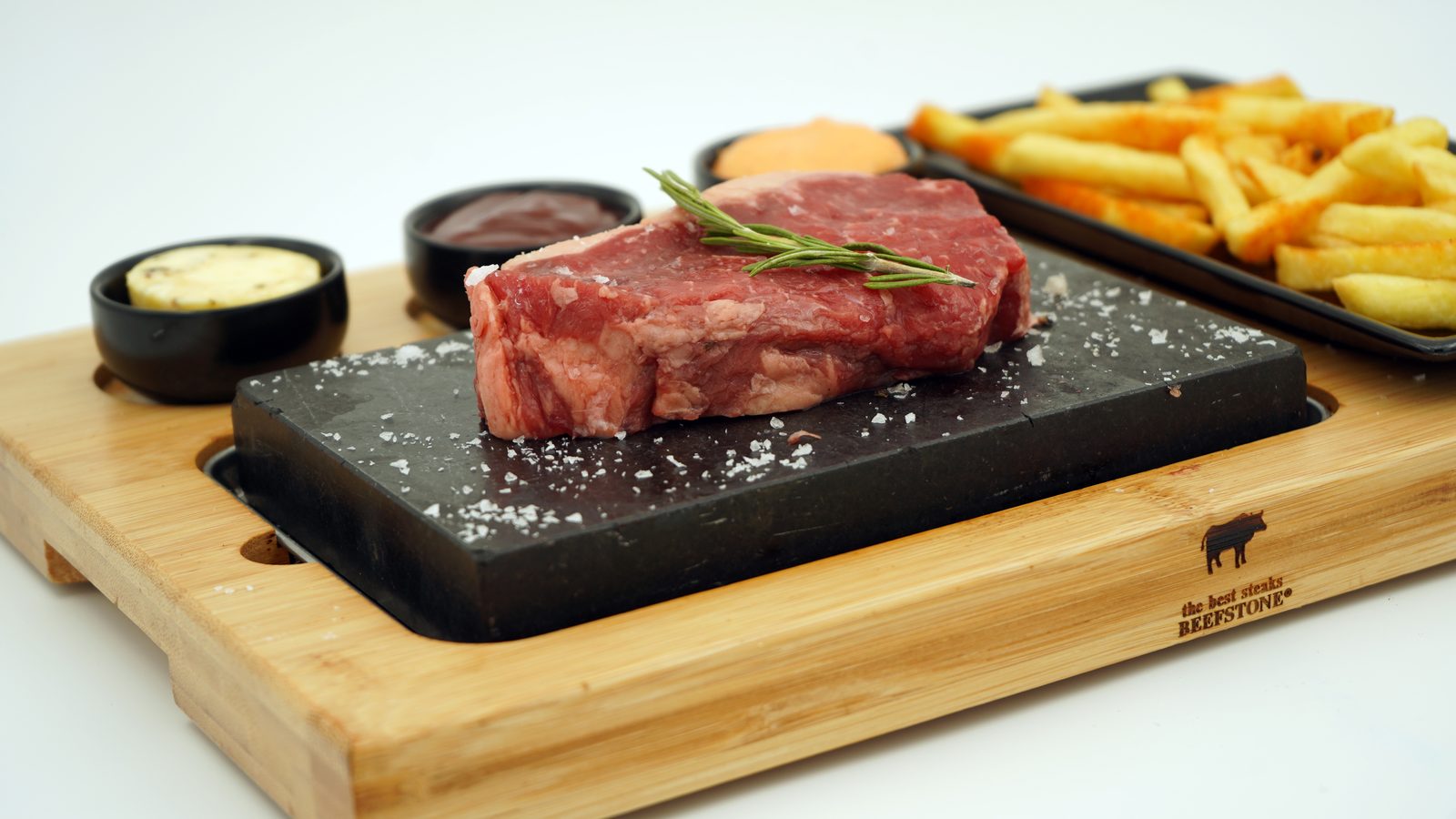 Argentinian steak on the hot stone at Löwenbräu Köln